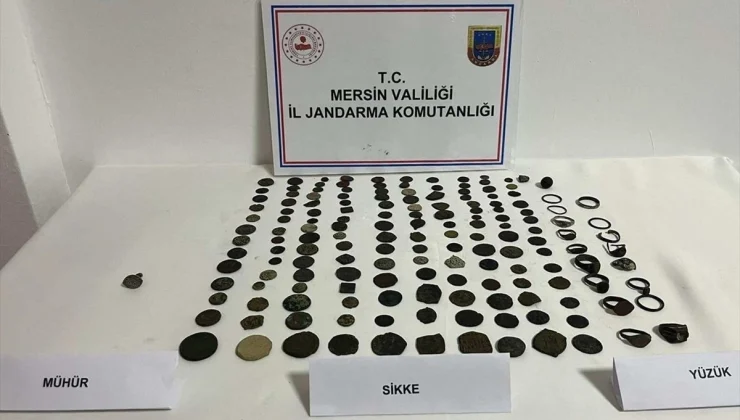 Mersin’de Tarihi Eser Operasyonu: 147 Sikke ve 17 Yüzük Ele Geçirildi